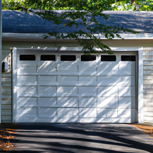 Sudbury suburban home exterior with an insulated steel garage door and visible tracks at dawn.